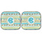 Abstract Teal Stripes Car Sun Shades - FRONT