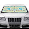 Abstract Teal Stripes Car Sun Shades - IN CONTEXT