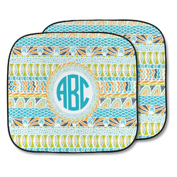 Abstract Teal Stripes Car Sun Shade - Two Piece (Personalized)