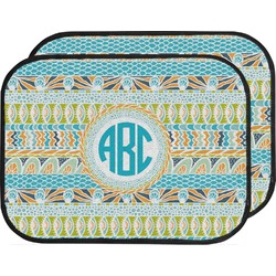 Abstract Teal Stripes Car Floor Mats (Back Seat) (Personalized)