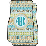 Abstract Teal Stripes Car Floor Mats (Front Seat) (Personalized)