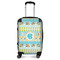 Abstract Teal Stripes Suitcase (Personalized)