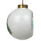 Abstract Teal Stripes Ceramic Christmas Ornament - Xmas Tree (Side View)