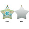 Abstract Teal Stripes Ceramic Flat Ornament - Star Front & Back (APPROVAL)