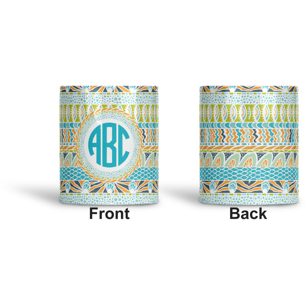 Abstract Teal Stripes Ceramic Pen Holder - Apvl