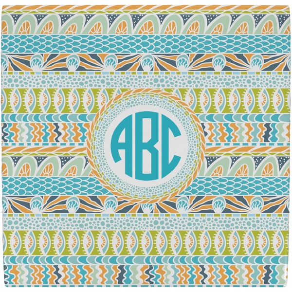 Custom Abstract Teal Stripes Ceramic Tile Hot Pad (Personalized)