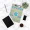Abstract Teal Stripes Clipboard - Lifestyle Photo