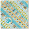 Abstract Teal Stripes Cloth Napkins - Personalized Lunch (Single Full Open)