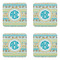 Abstract Teal Stripes Coaster Set - APPROVAL