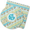 Abstract Teal Stripes Rubber Backed Coaster (Personalized)