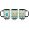 Abstract Teal Stripes Coffee Mug - 11 oz - Black APPROVAL
