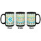 Abstract Teal Stripes Coffee Mug - 15 oz - Black APPROVAL