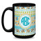 Abstract Teal Stripes Coffee Mug - 15 oz - Black