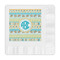Abstract Teal Stripes Embossed Decorative Napkin - Front View