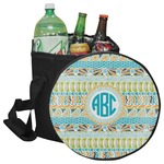 Abstract Teal Stripes Collapsible Cooler & Seat (Personalized)