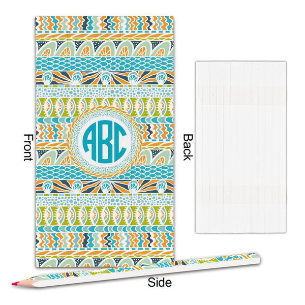 Abstract Teal Stripes Colored Pencils - Approval