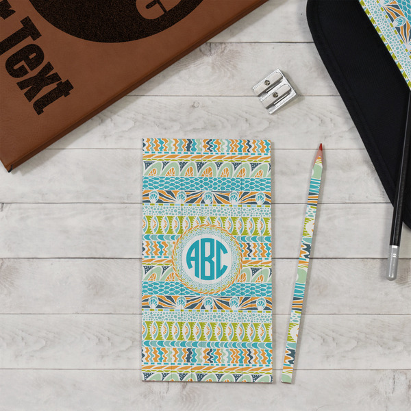 Abstract Teal Stripes Colored Pencils - In Context