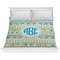 Abstract Teal Stripes Comforter (King)