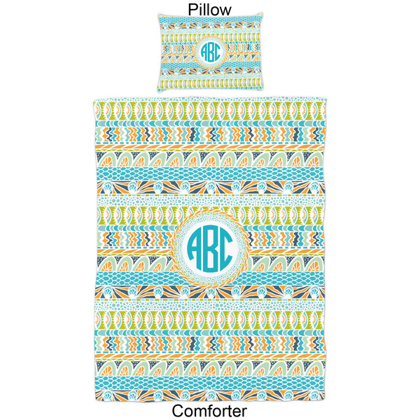 Abstract Teal Stripes Comforter Set - Twin - Approval