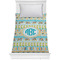 Abstract Teal Stripes Comforter (Twin)