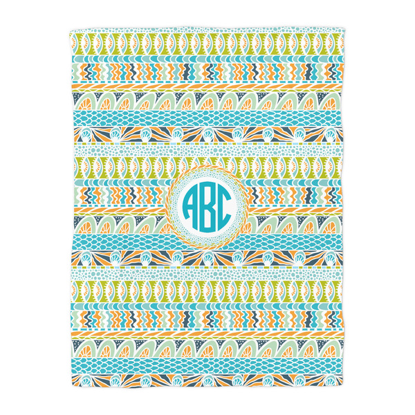 Abstract Teal Stripes Comforter - Twin - Front