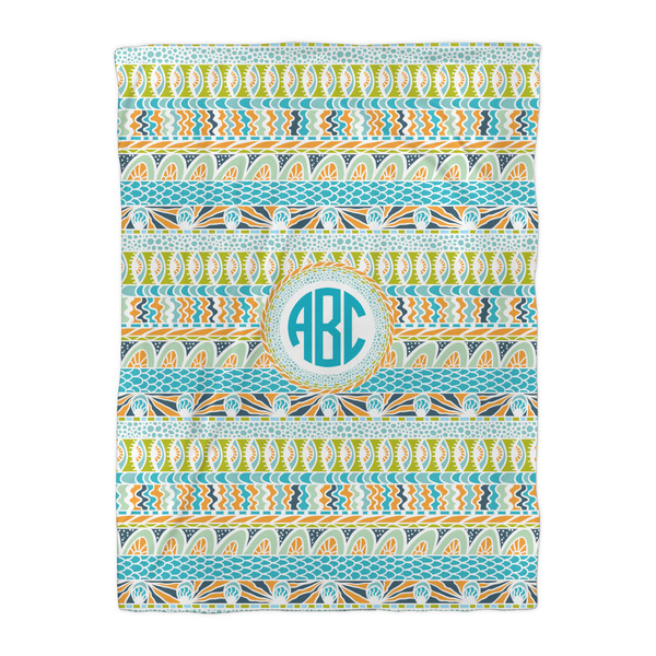 Abstract Teal Stripes Comforter - Twin XL - Front