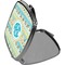 Abstract Teal Stripes Compact Mirror (Side View)
