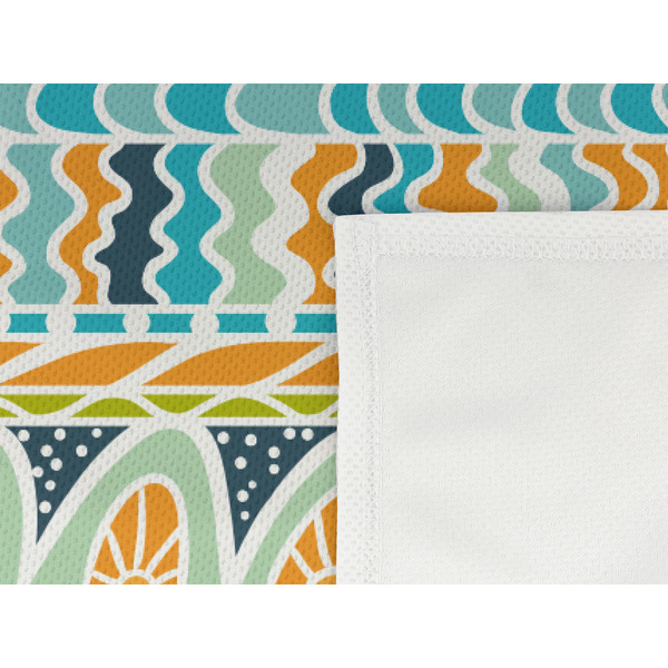 Abstract Teal Stripes Cooling Towel- Detail