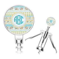 Abstract Teal Stripes Corkscrew (Personalized)