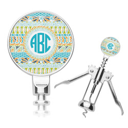 Abstract Teal Stripes Corkscrew (Personalized)