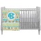 Abstract Teal Stripes Crib - Profile