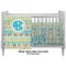 Abstract Teal Stripes Crib - Profile Sold Seperately