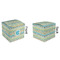 Abstract Teal Stripes Cubic Gift Box - Approval