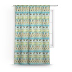 Abstract Teal Stripes Curtain - 50"x84" Panel