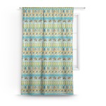 Abstract Teal Stripes Curtain