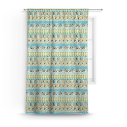 Abstract Teal Stripes Curtain