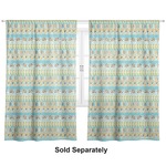 Abstract Teal Stripes Curtain Panel - Custom Size