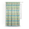 Abstract Teal Stripes Custom Curtain With Window and Rod