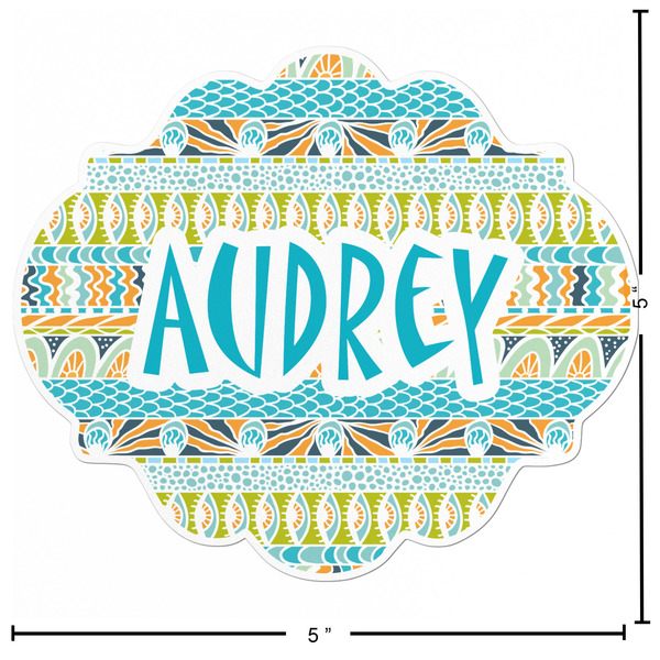 Abstract Teal Stripes Custom Shape Iron On Patches - L - APPROVAL