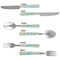 Abstract Teal Stripes Cutlery Set - APPROVAL
