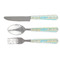 Abstract Teal Stripes Cutlery Set - FRONT