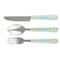 Abstract Teal Stripes Cutlery Set (Personalized)