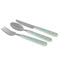 Abstract Teal Stripes Cutlery Set - MAIN