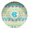 Abstract Teal Stripes DecoPlate Oven and Microwave Safe Plate - Main
