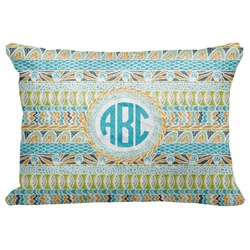 Abstract Teal Stripes Decorative Baby Pillowcase - 16"x12" (Personalized)