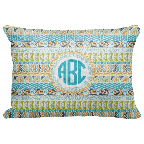 Custom Abstract Teal Stripes Decorative Baby Pillowcase - 16"x12" (Personalized)