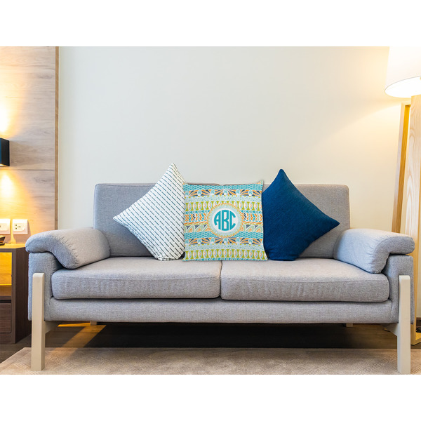 Abstract Teal Stripes Decorative Pillow Case - LIFESTYLE