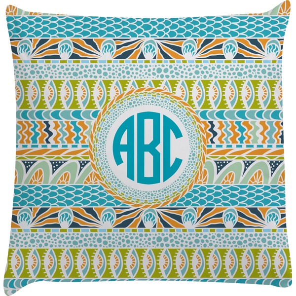 Custom Abstract Teal Stripes Decorative Pillow Case (Personalized)