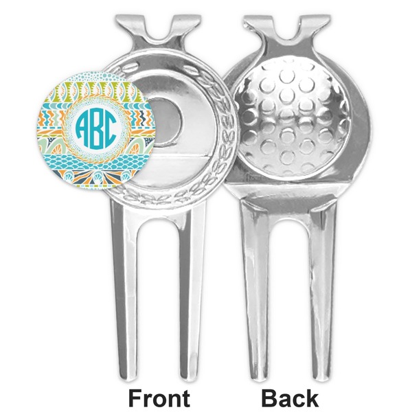 Abstract Teal Stripes Divot Tool - Second