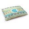 Abstract Teal Stripes Dog Bed - Medium w/ Monogram